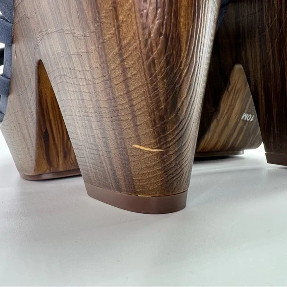 G by Guess Seany Platform Strappy Sandals Washed Denim 10 - Picture 12 of 16